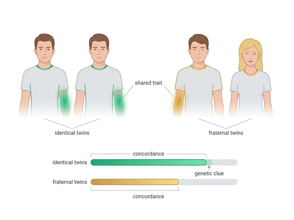 Labeled illustration: twin concordance