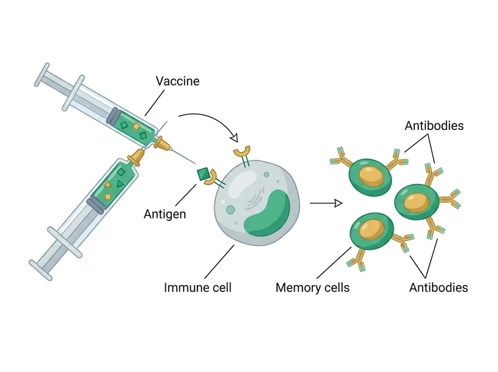 Labeled illustration: vaccine