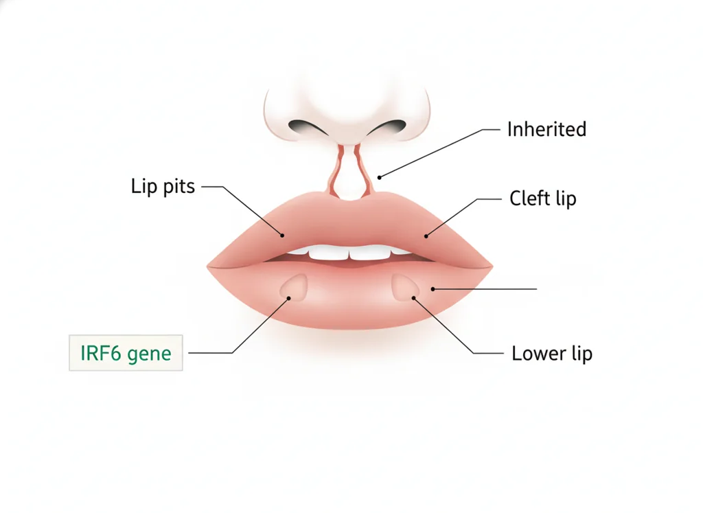 Labeled illustration: Van der Woude syndrome