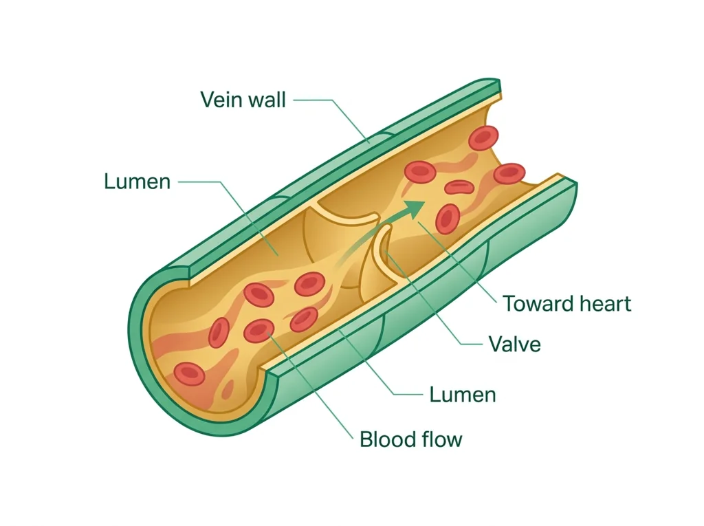 Labeled illustration: vein