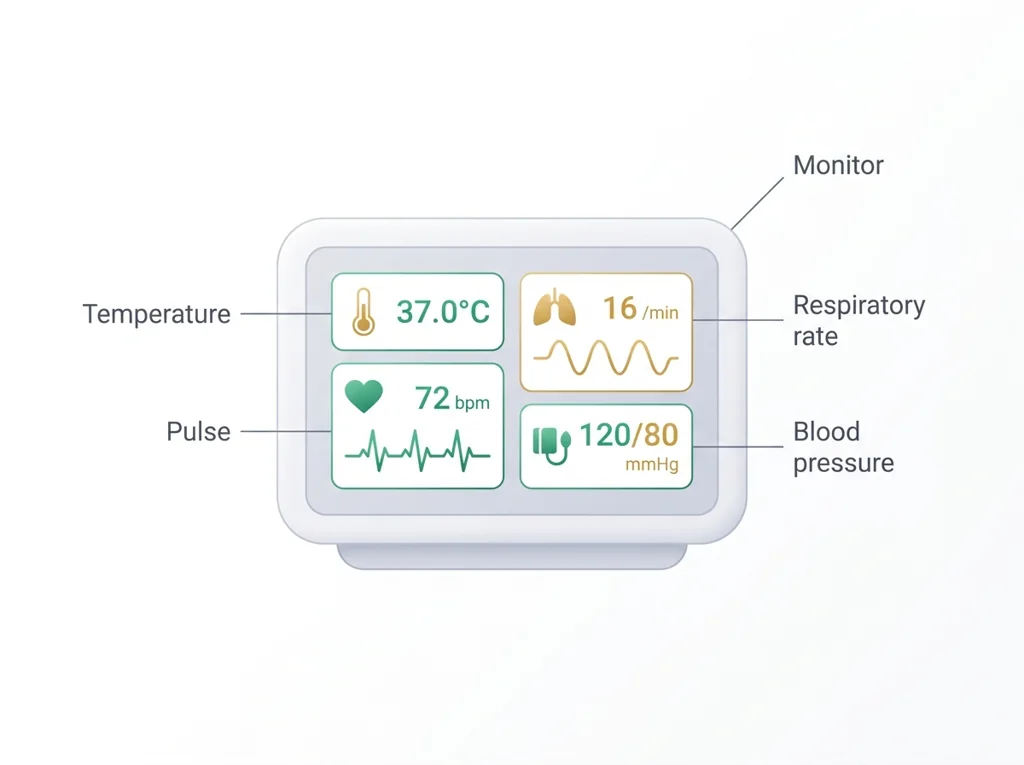 Labeled illustration: vital sign