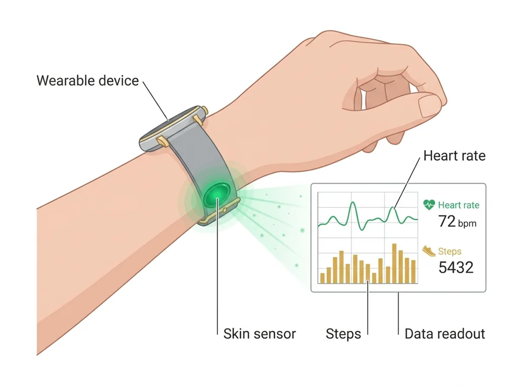Labeled illustration: wearable