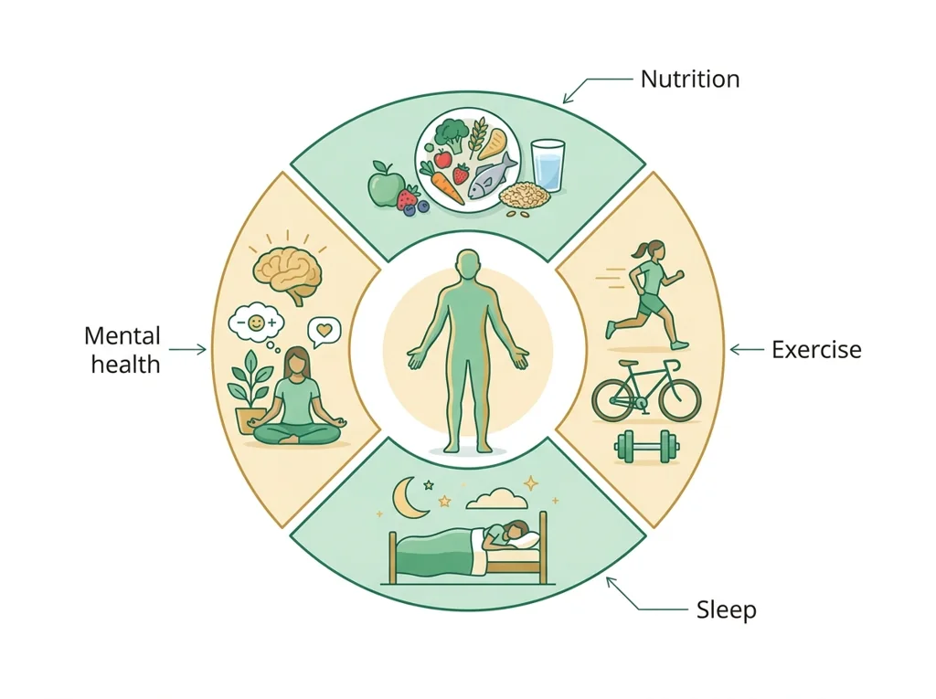 Labeled illustration: wellness